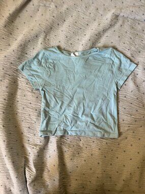 Nikibiki Mint Short-Sleeve Rib Crop